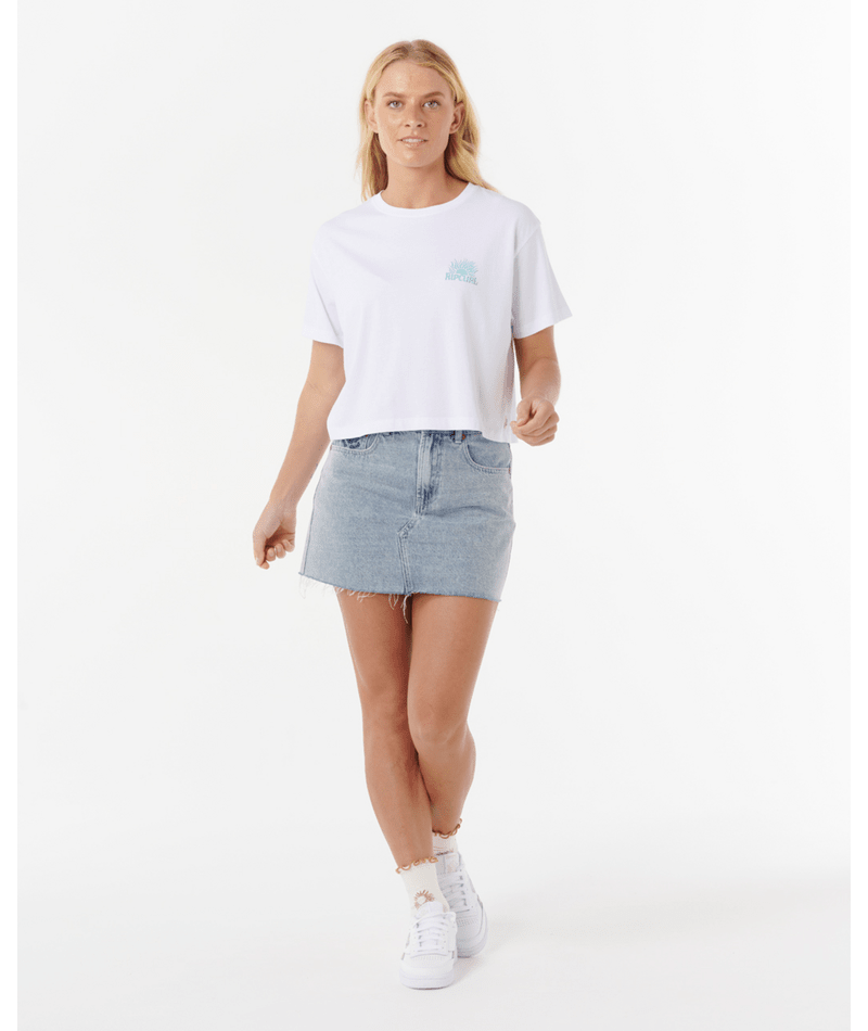 Rip Curl Sunrise Crop Tee in WHITE