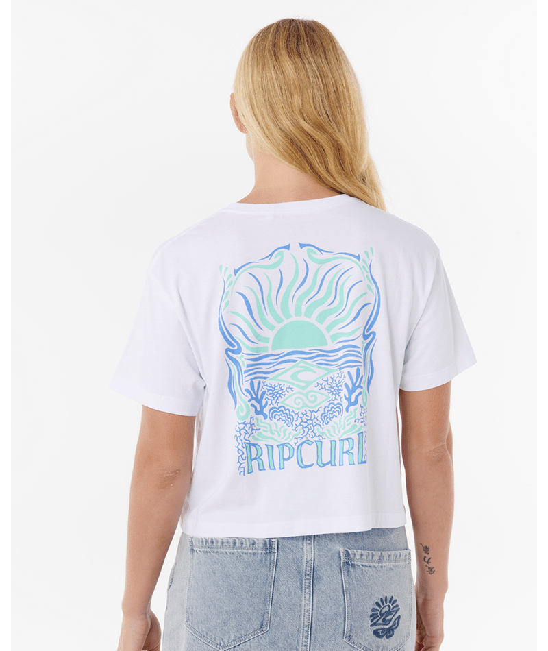 Rip Curl Sunrise Crop Tee in WHITE