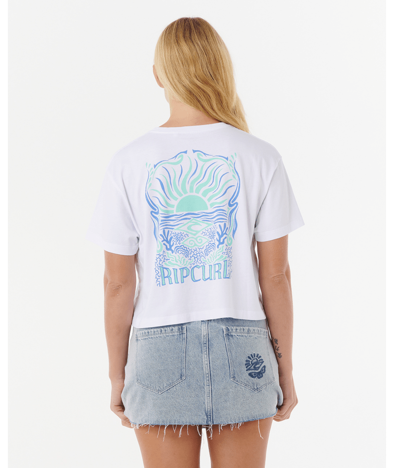 Rip Curl Sunrise Crop Tee in WHITE