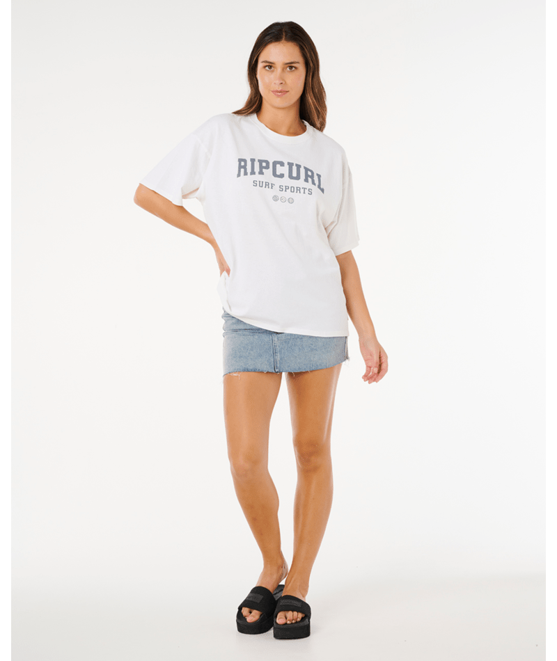 Rip Curl Varsity Sports Heritage Tee in BONE