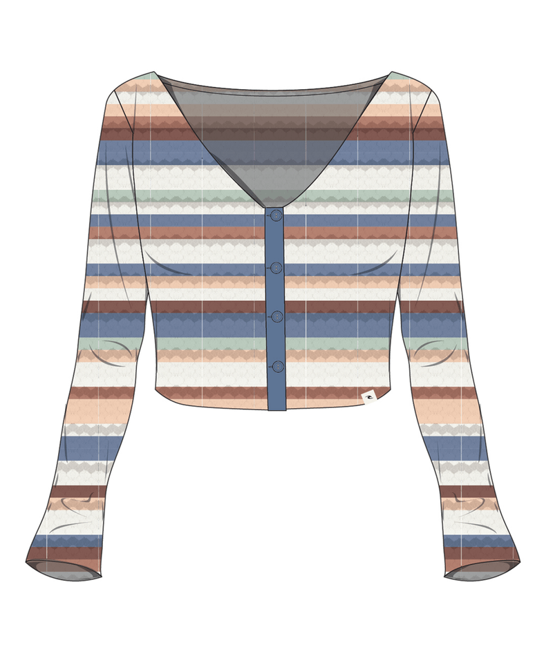 Rip Curl Bobbi Stripe Button Thru in MULTICO