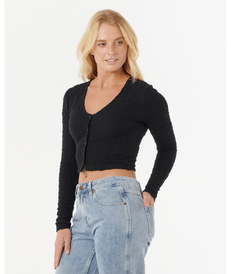 Rip Curl Sunset Luau Texture Ls Tee in BLACK