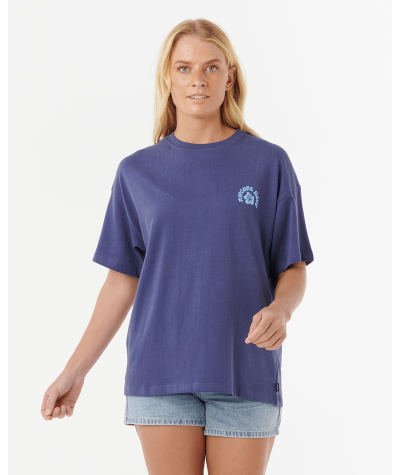 Rip Curl Luxe Surf Heritage Tee in NAVY