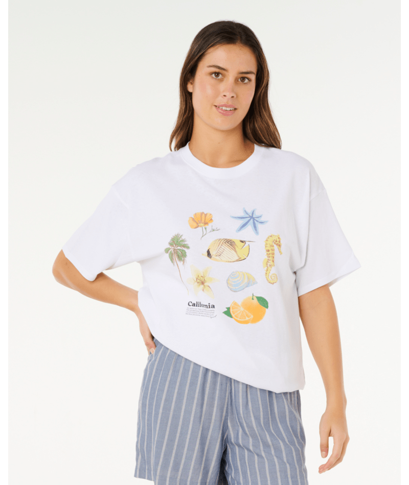 Rip Curl Poolside Heritage Tee in OPTICAL WHITE