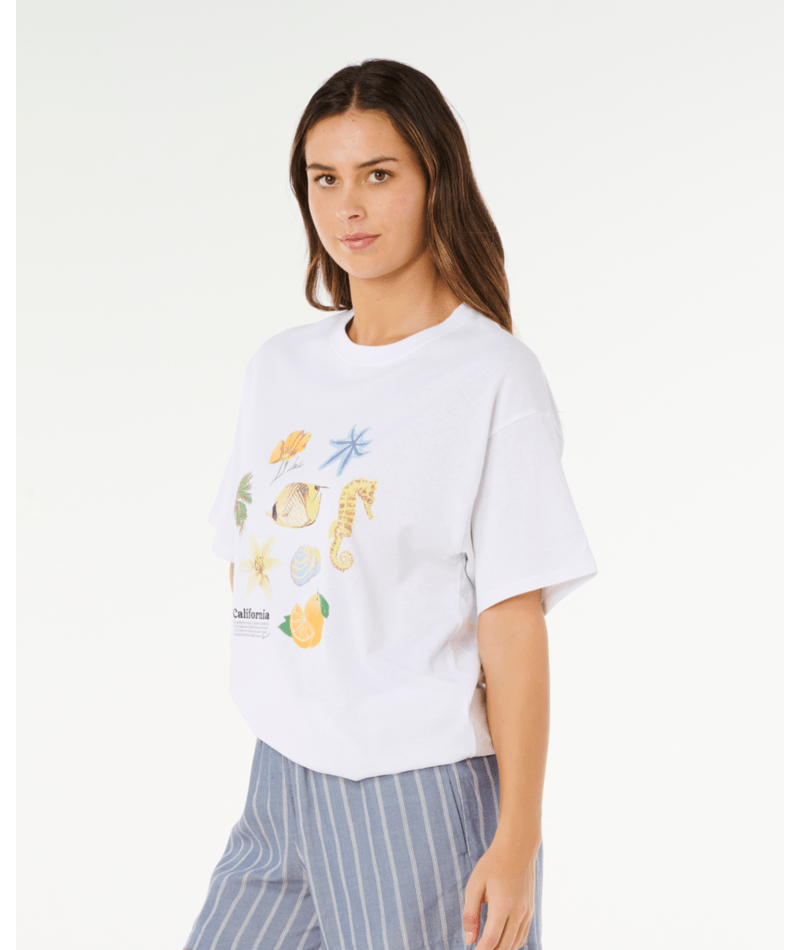 Rip Curl Poolside Heritage Tee in OPTICAL WHITE