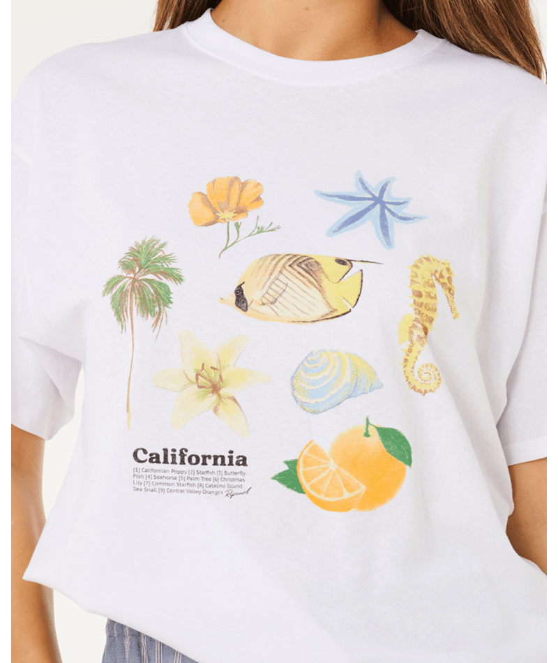 Rip Curl Poolside Heritage Tee in OPTICAL WHITE