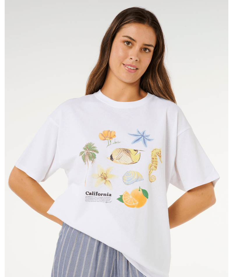 Rip Curl Poolside Heritage Tee in OPTICAL WHITE