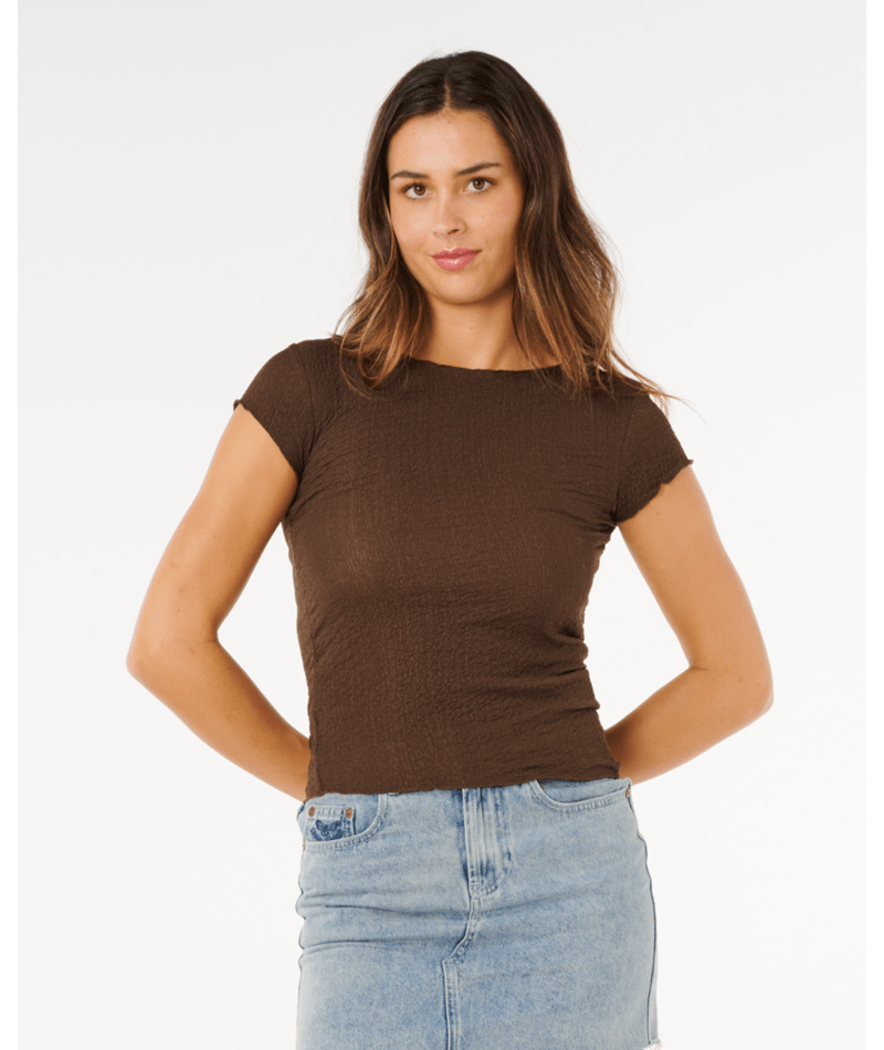 Rip Curl Coastal Ss Top in BROWN
