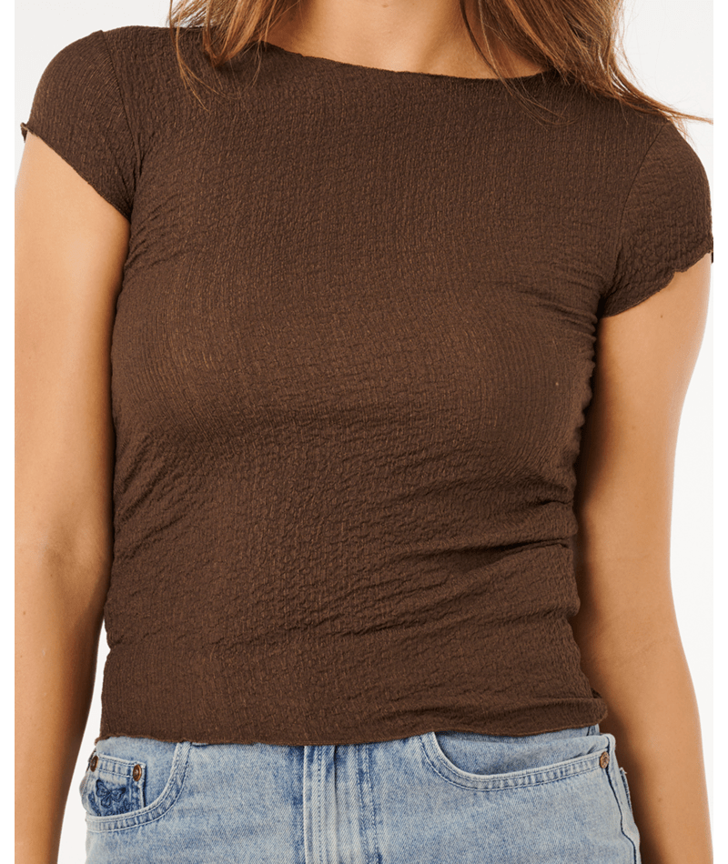 Rip Curl Coastal Ss Top in BROWN