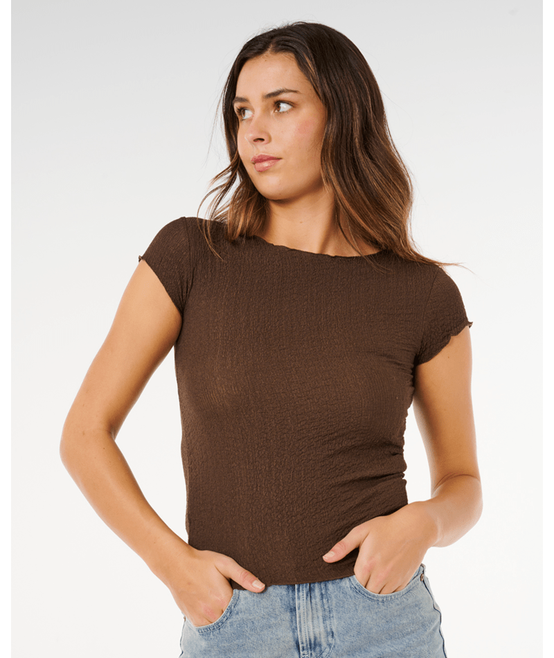 Rip Curl Coastal Ss Top in BROWN