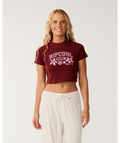 Rip Curl Retro Swell Baby Tee in DARK PlUM