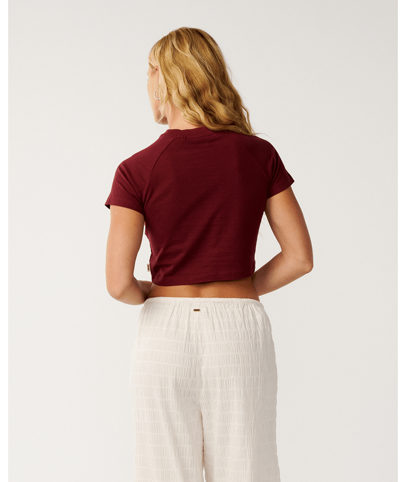 Rip Curl Retro Swell Baby Tee in DARK PlUM