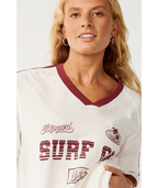 Rip Curl Surf Co Oversize V Neck in BONE