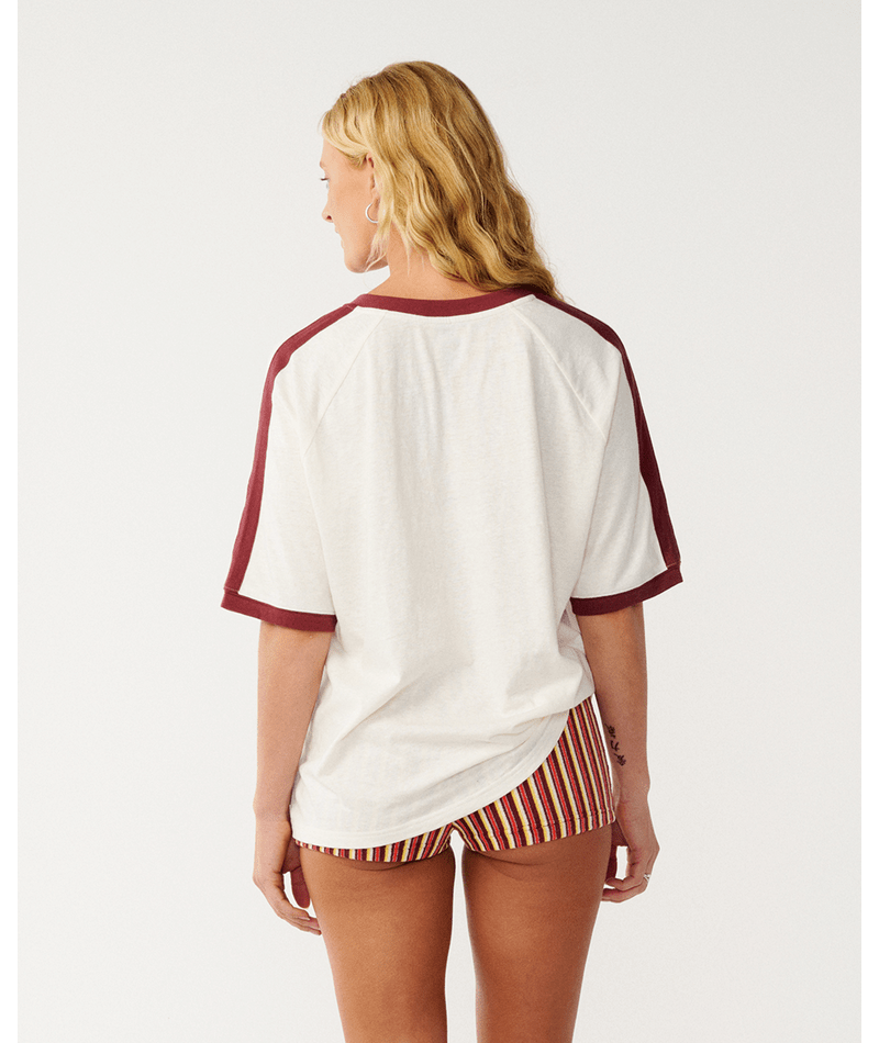 Rip Curl Surf Co Oversize V Neck in BONE