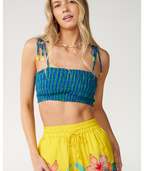 Rip Curl Bliss Stripe Shirred Bandeau in BLUE