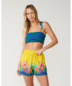Rip Curl Bliss Stripe Shirred Bandeau in BLUE
