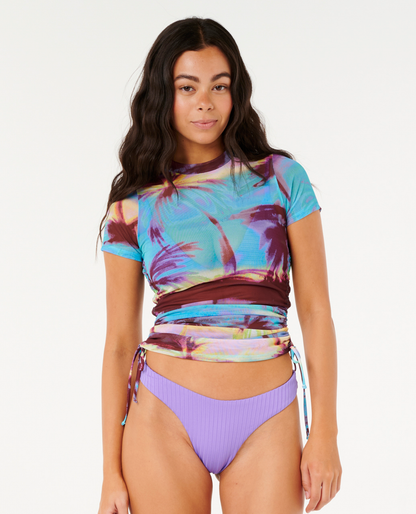 Rip Curl Hidden Isles Mesh Swim Tee in BLUE