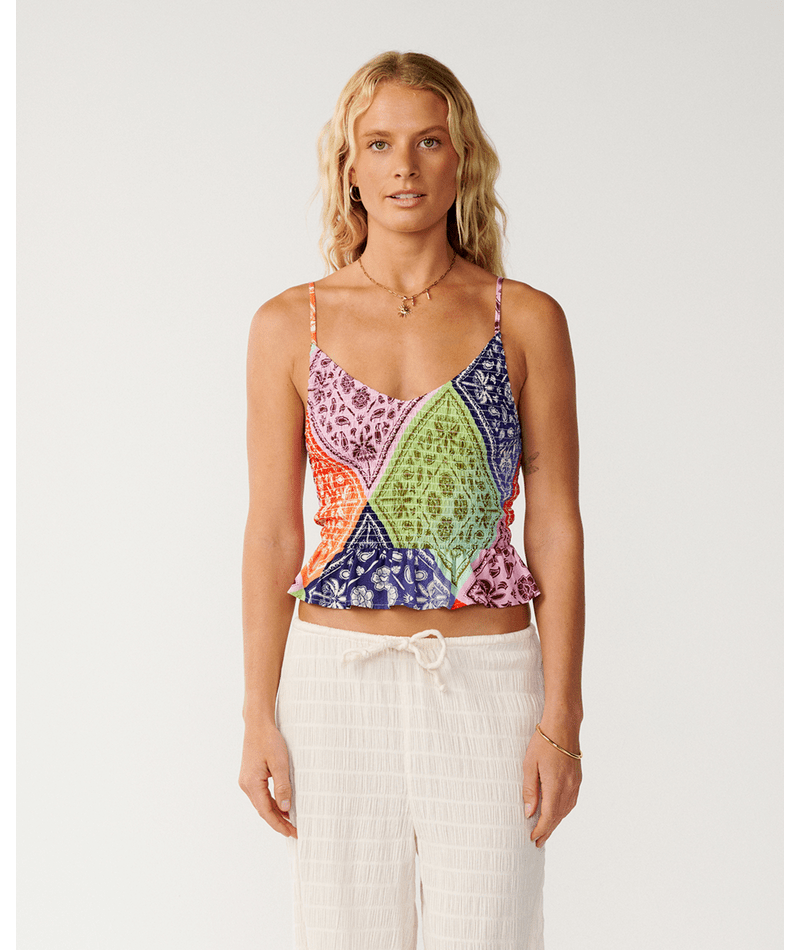 Rip Curl Bossa Nova Shirred Cami in MULTICO