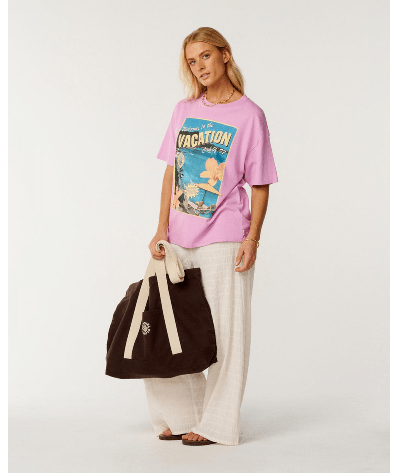 Rip Curl Echo Wave Oversized Tee in Purple