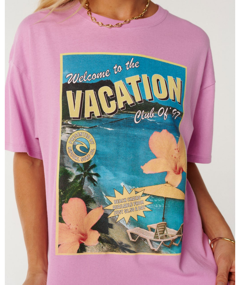 Rip Curl Echo Wave Oversized Tee in Purple