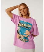 Rip Curl Echo Wave Oversized Tee in Purple