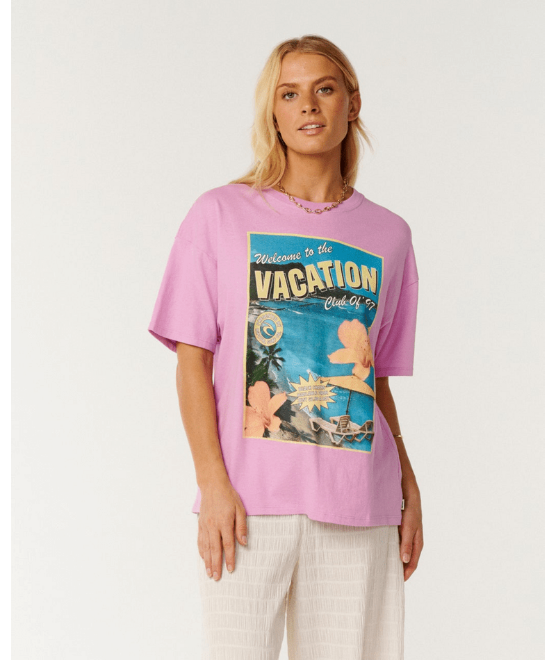 Rip Curl Echo Wave Oversized Tee in Purple