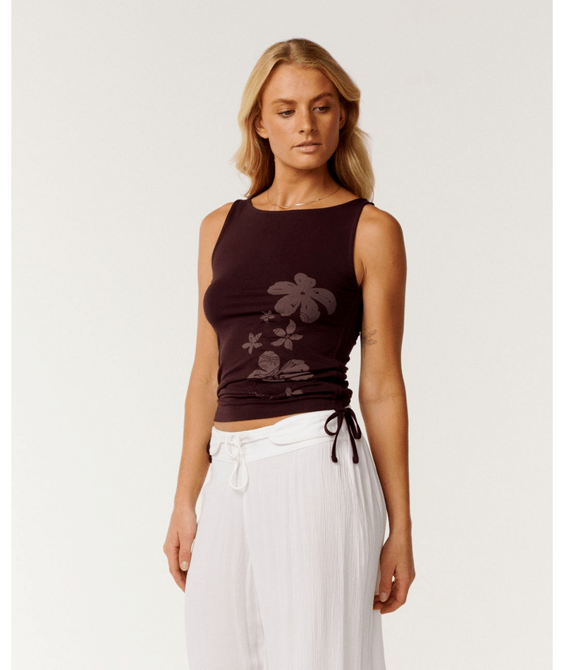 Rip Curl Echo Wave Y2k Tank in FUDGE