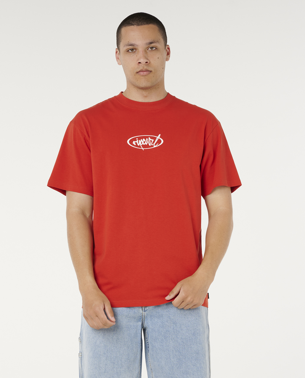 Rip Curl Rip Script Tee in LAVA RED