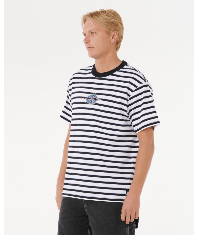 Rip Curl Raw Energy Stripey Tee in BLACK/WHITE