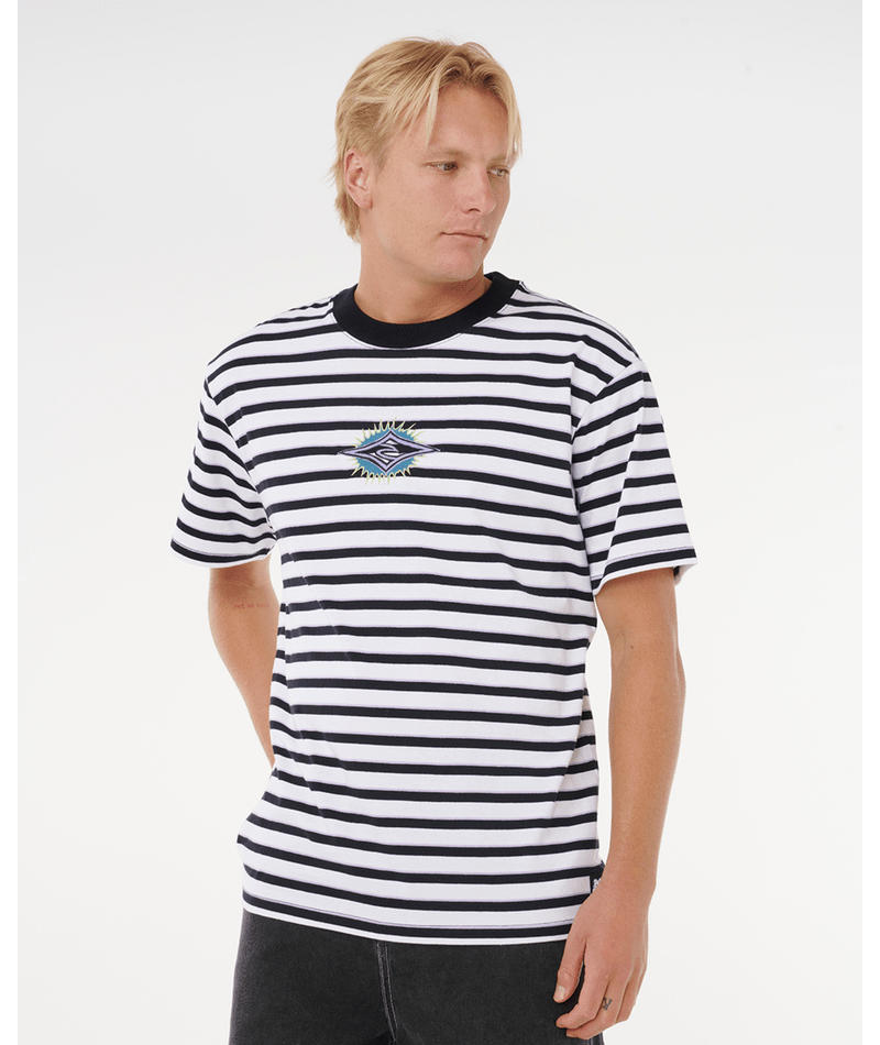 Rip Curl Raw Energy Stripey Tee in BLACK/WHITE