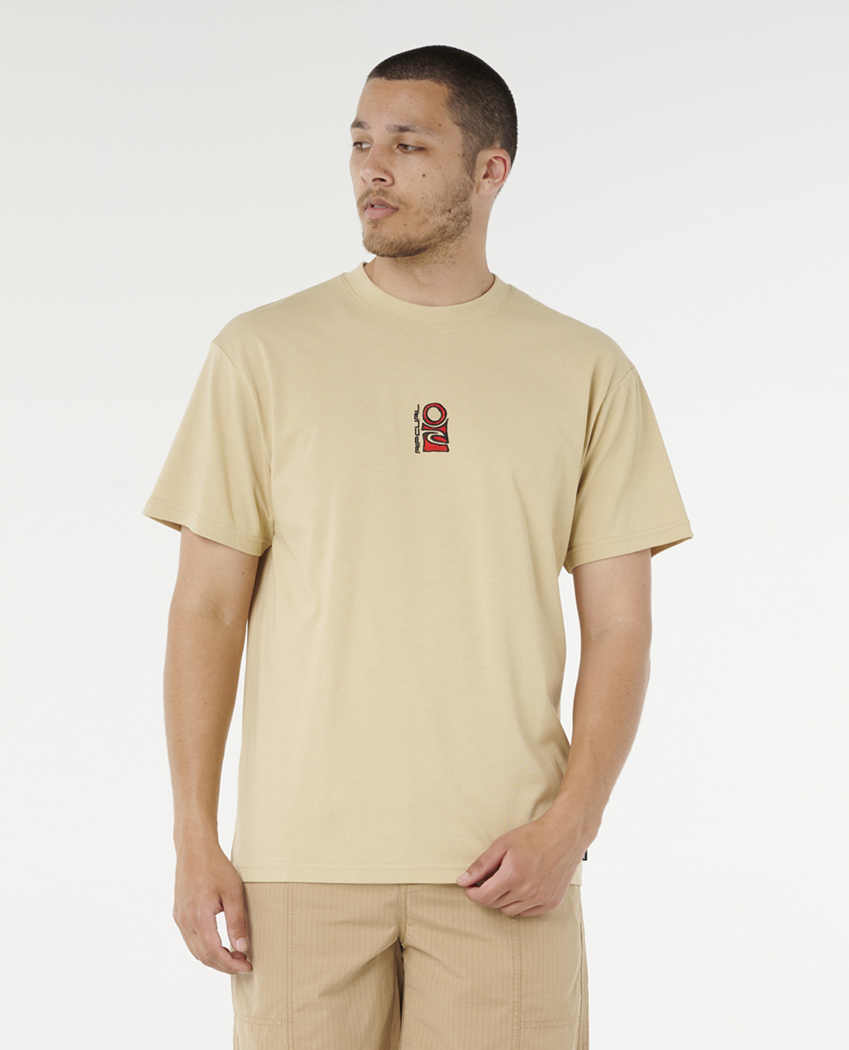 Rip Curl Search Stack Embroid Tee in KHAKI SAND