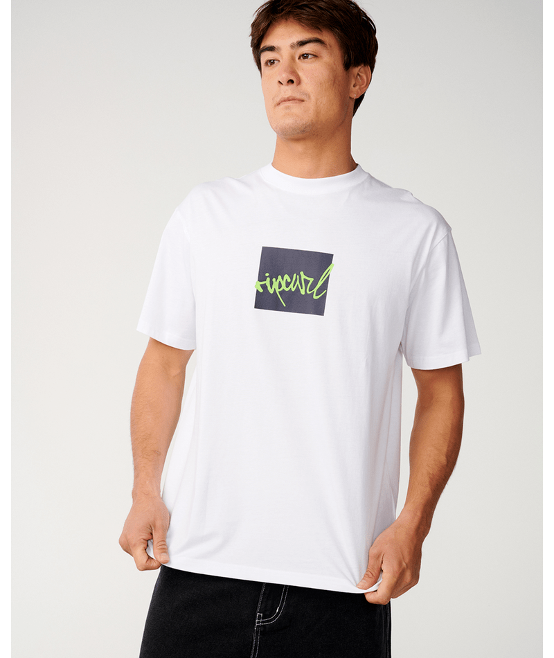 Rip Curl Rip Script Icon Tee in WHITE