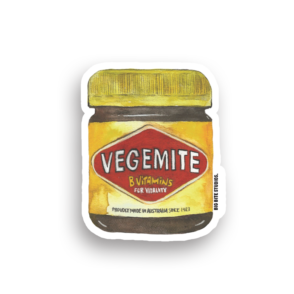 Big Bite Studios Vegemite Waterproof Sticker — By Big Bite Studios in Single