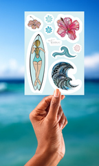 Trevena & Co Surfer Girl Sticker Sheet in Single