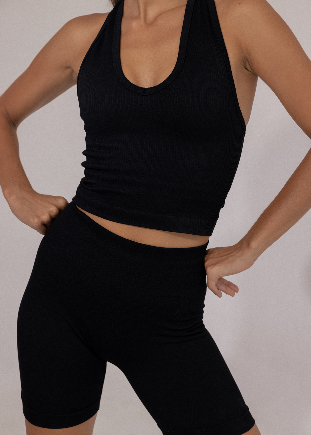 Pinky & Kamal V-Neck cropped Tank