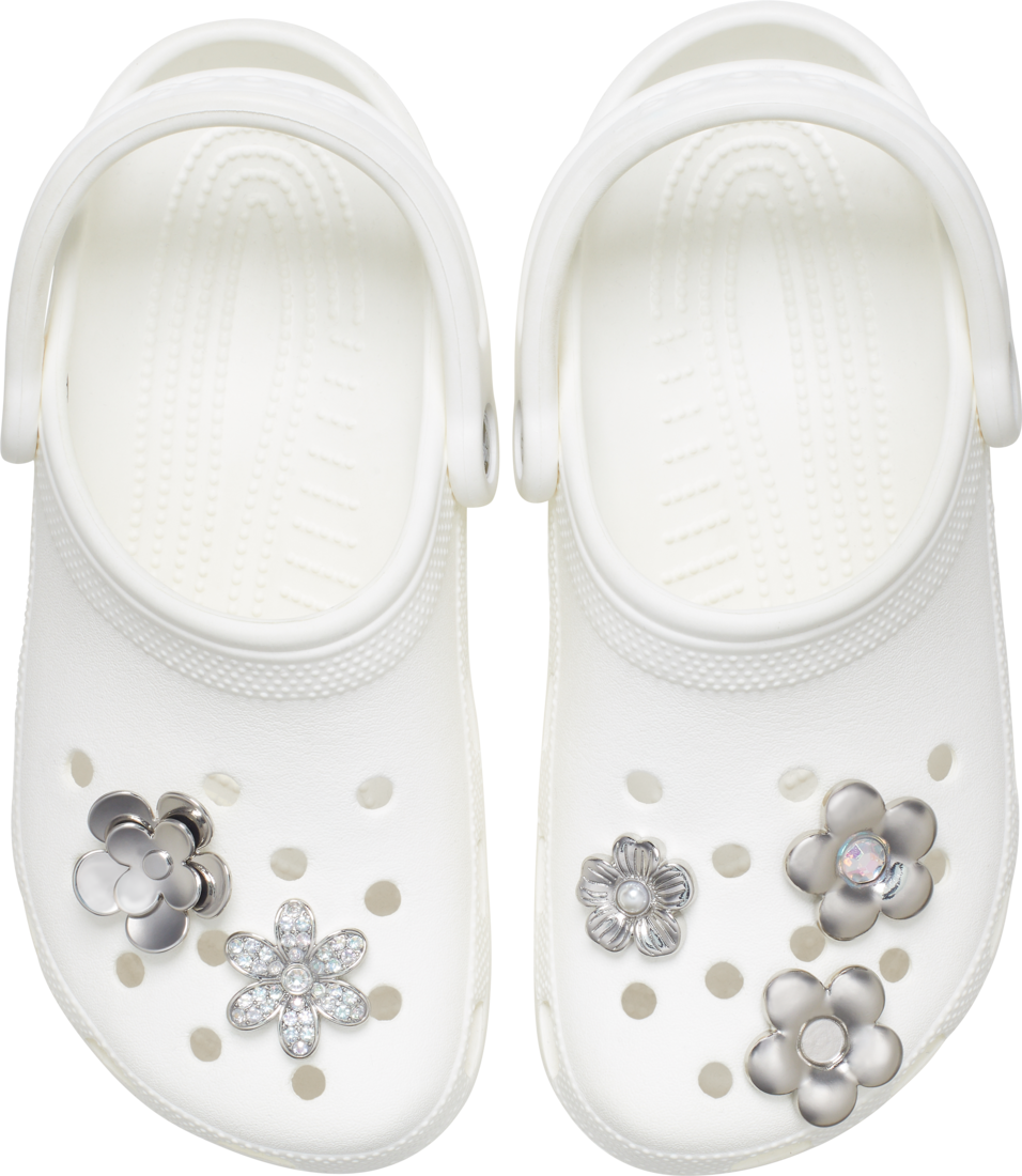 Crocs Monochrome Slvr Flwrs 5 Pack