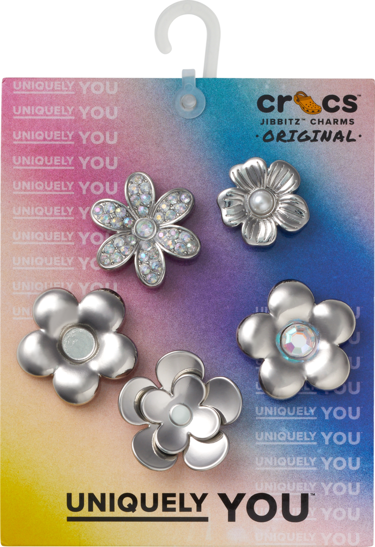 Crocs Monochrome Slvr Flwrs 5 Pack