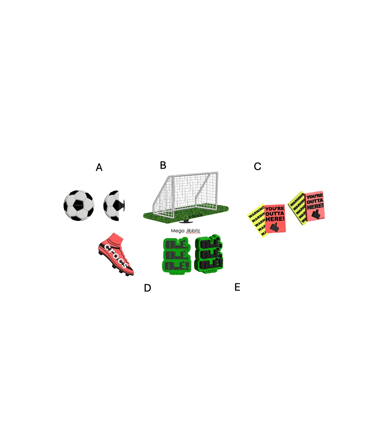 Crocs Soccer Game 5 Pack in NO COLOR APPLICABLE