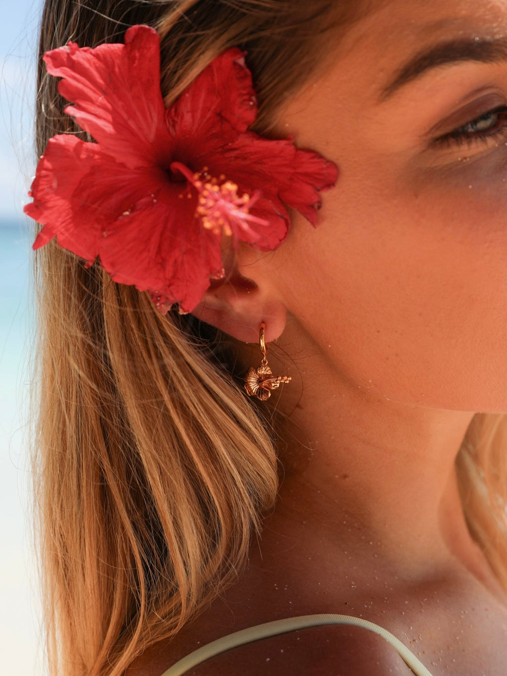 Malakai The Label Hibiscus Hoops 18K Gold Vermeil in Default Title
