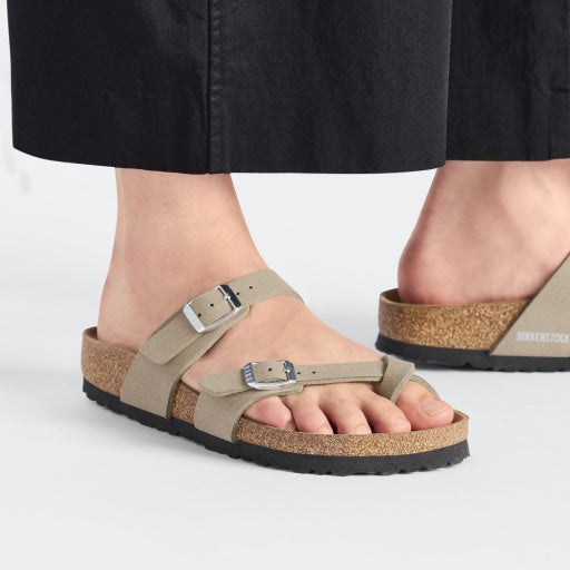 Birkenstock Mayari Vegan Grey Taupe Synthetic Regular in Grey Taupe