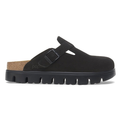 Birkenstock Boston Chunky Black Suede Leather Narrow in Black