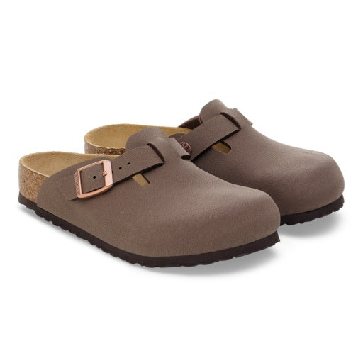 Birkenstock Boston Kids Mocca Birkibuc Narrow in Mocca