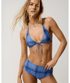 Rip Curl Archive: Plaid Sliding Tri in BLUE
