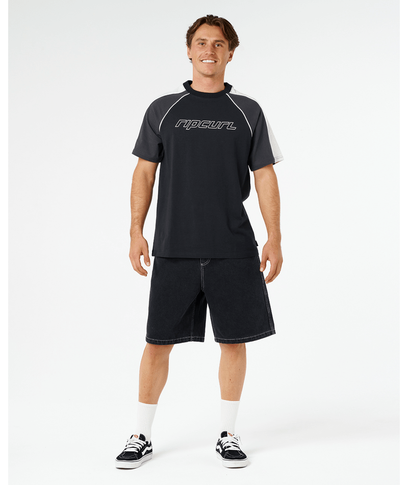 Rip Curl Panel Beater Tee in BLACK