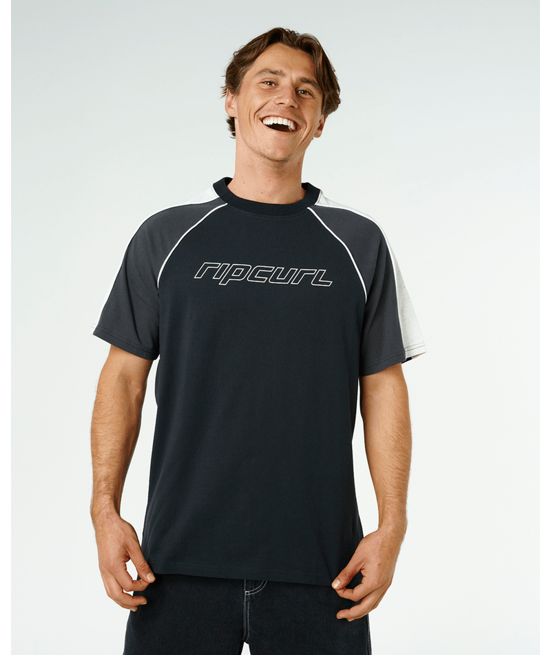 Rip Curl Panel Beater Tee in BLACK