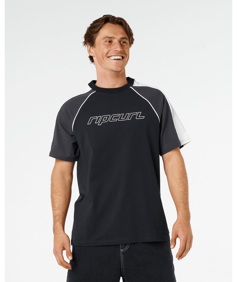 Rip Curl Panel Beater Tee in BLACK