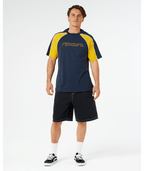 Rip Curl Panel Beater Tee in NAVY/YELLOW