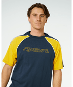 Rip Curl Panel Beater Tee in NAVY/YELLOW