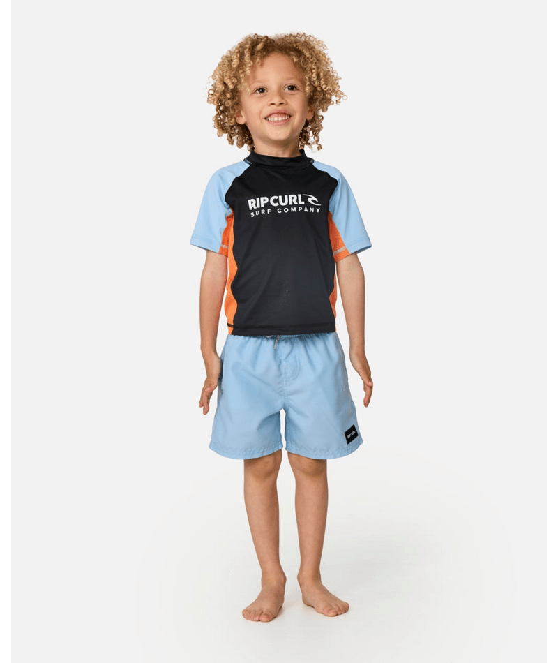 Rip Curl Shock Upf S/S-Boy in Black/Blue