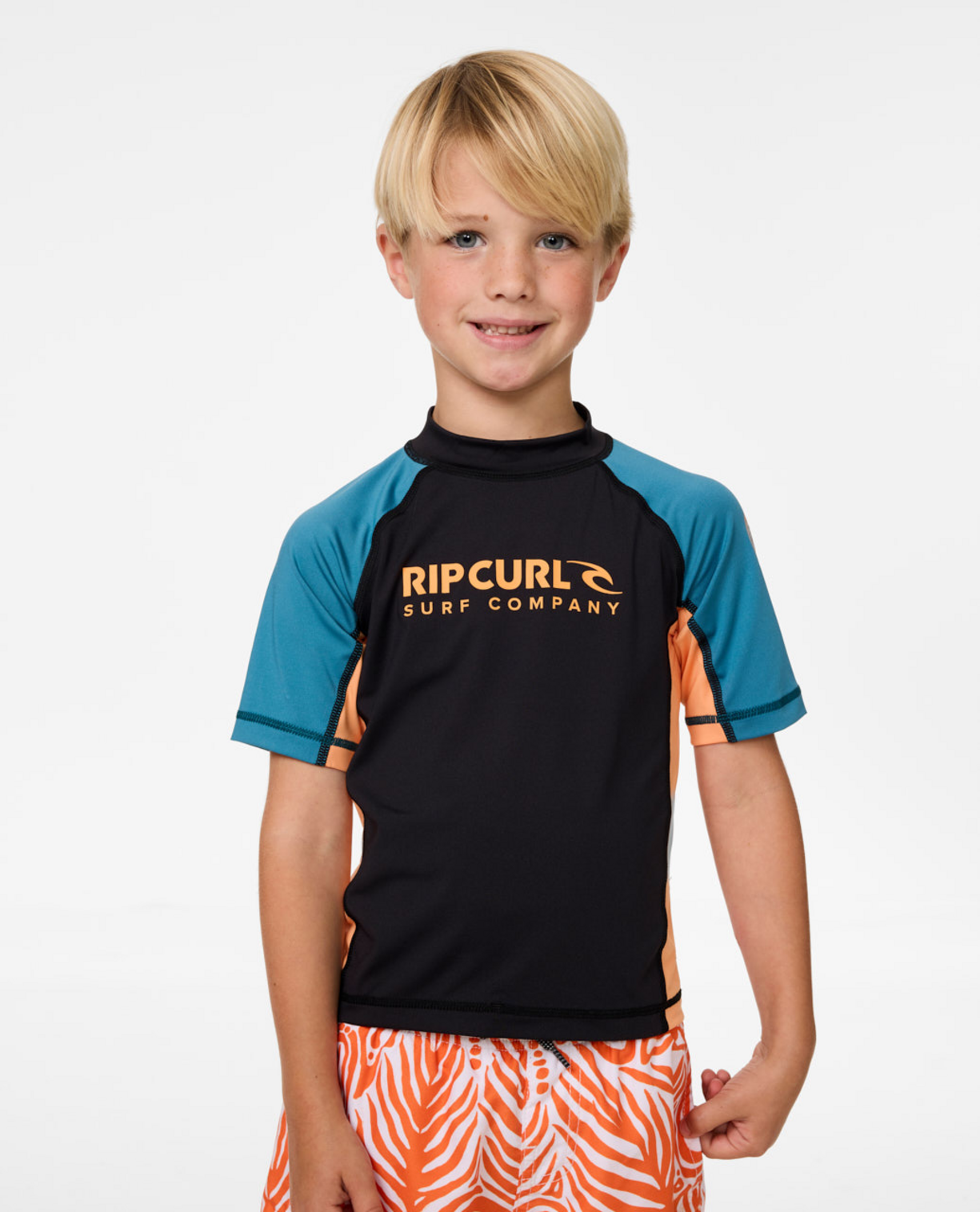 Rip Curl Shock Upf S/S-Boy in STORM BLUE